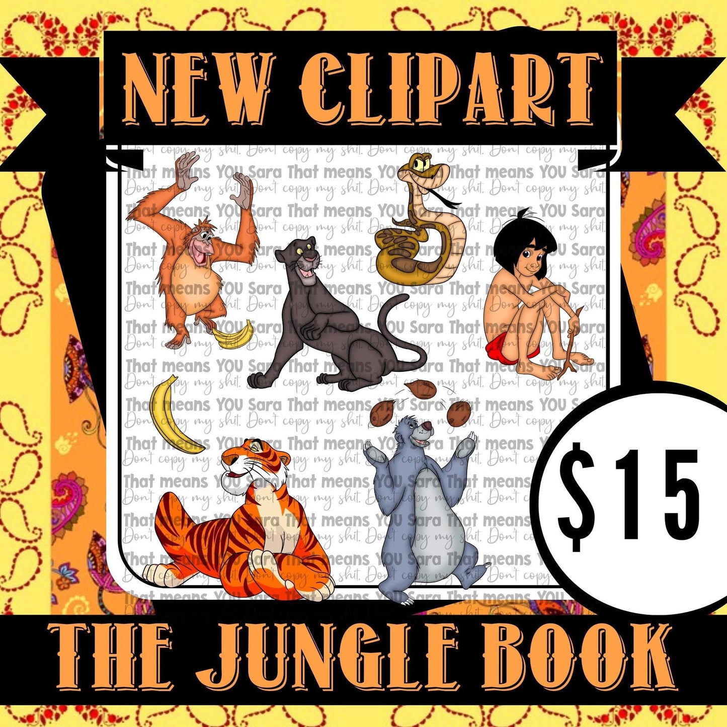 Jungle book clipart set