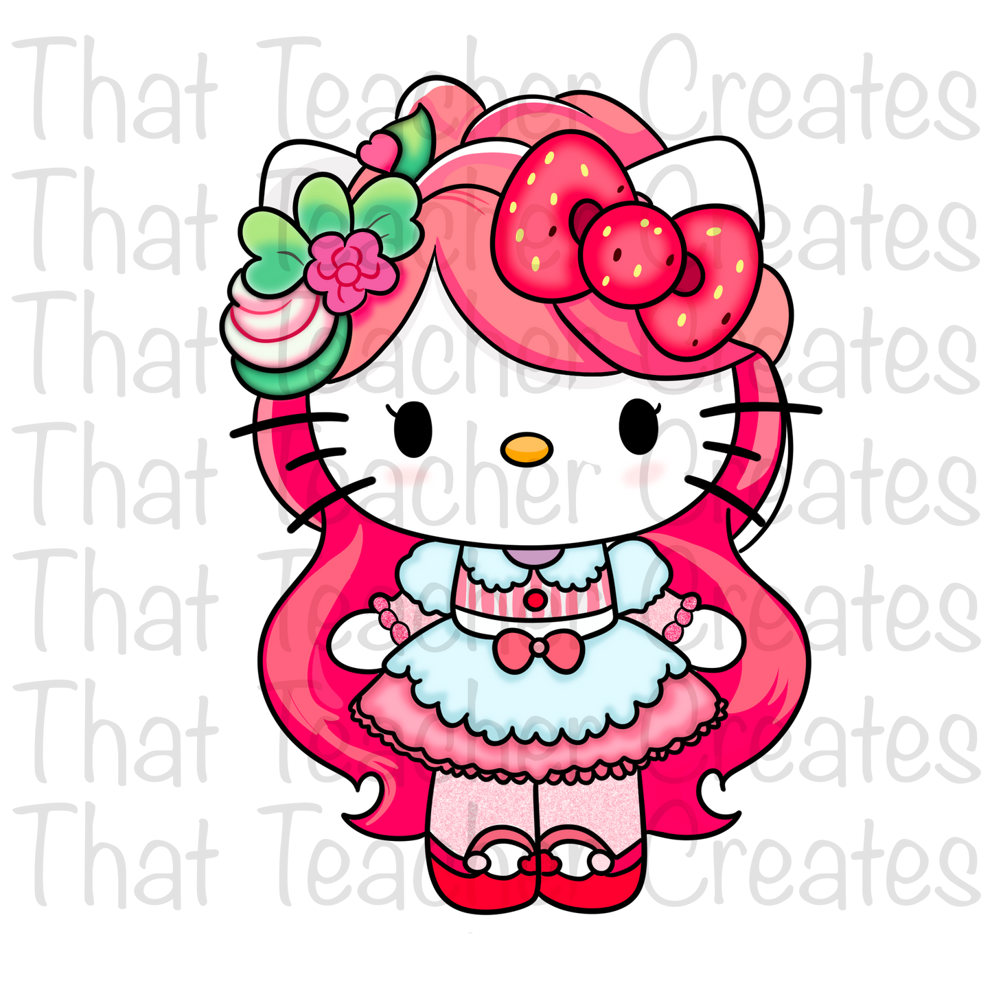 Strawberry shortcake hello Kitty mashup