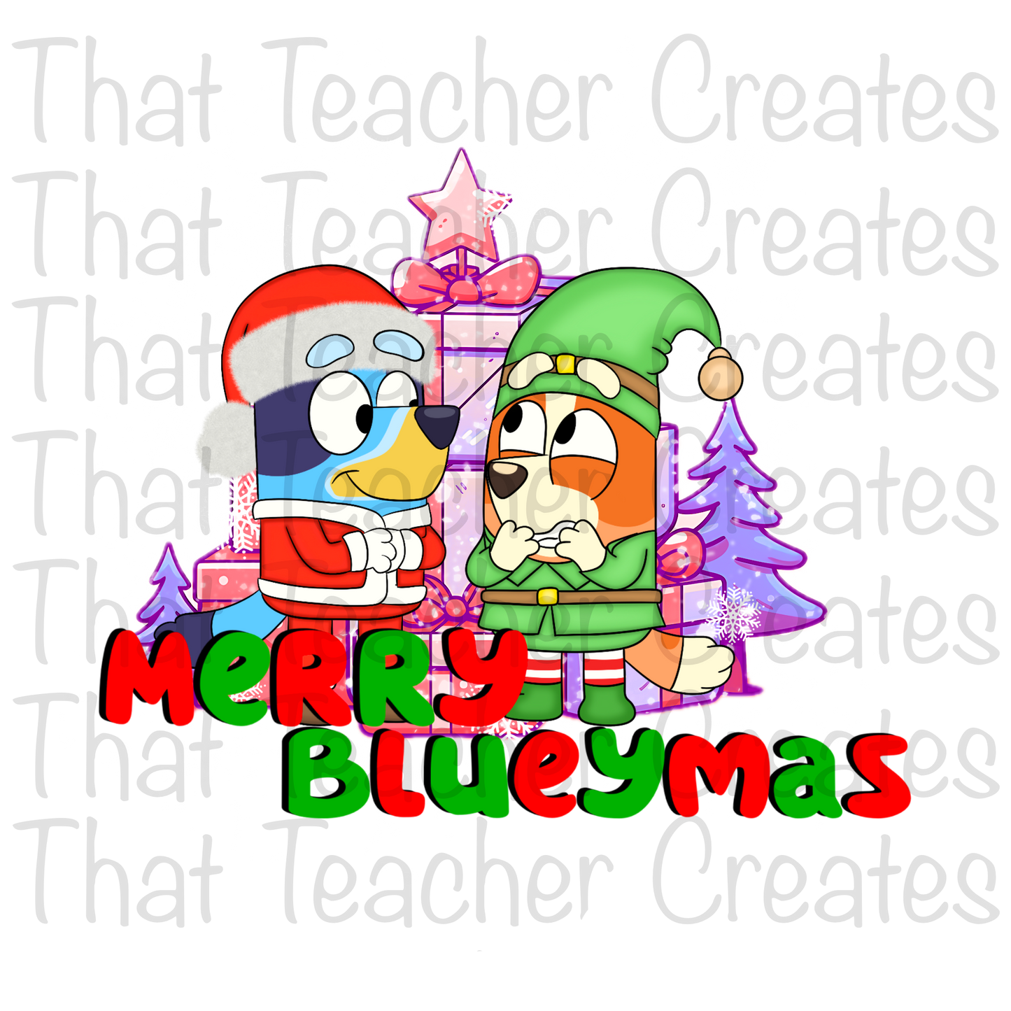 Blueymas seamless and PNG